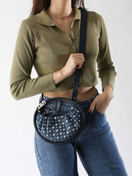 Mini Sac Domino En Denim Et Studs Sonia rykiel Bleu domino SA15CO66 vue secondaire 1