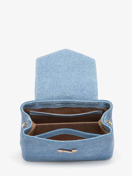 Sac Bandoulière Denim Cuir Nathan baume Bleu denim 2D vue secondaire 3