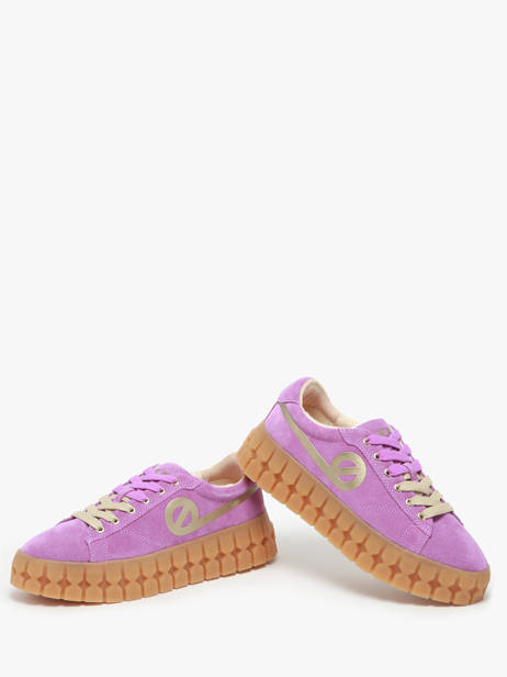 Sneakers In Leather No name Violet women PLVS0440 other view 2