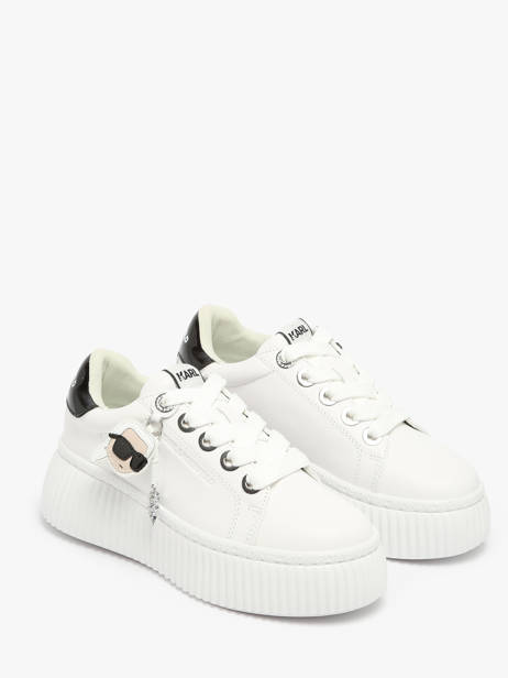 Sneakers Kreeper Low Nft Twin En Cuir Karl lagerfeld Blanc women KL42376T vue secondaire 1