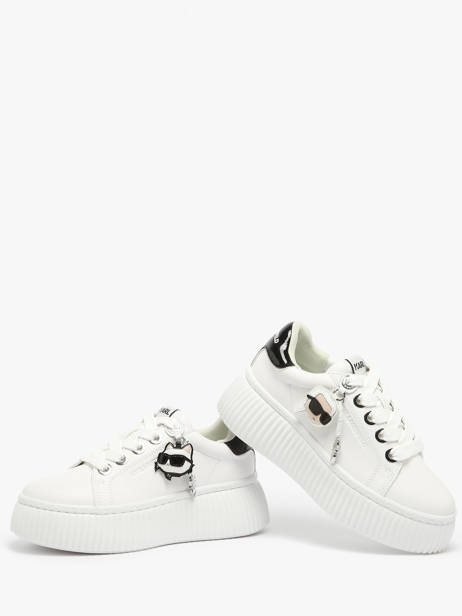 Sneakers Kreeper Low Nft Twin En Cuir Karl lagerfeld Blanc women KL42376T vue secondaire 2