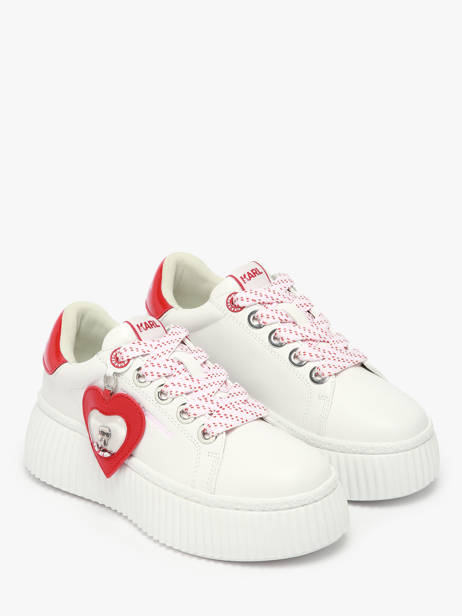 Sneakers Kreeper Low Valentine En Cuir Karl lagerfeld Blanc women KL42314V vue secondaire 1