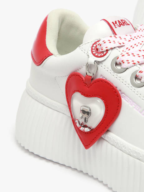 Sneakers Kreeper Low Valentine En Cuir Karl lagerfeld Blanc women KL42314V vue secondaire 2