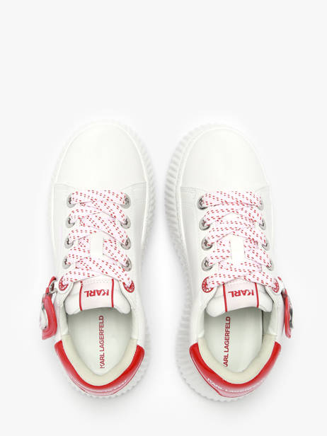 Sneakers Kreeper Low Valentine En Cuir Karl lagerfeld Blanc women KL42314V vue secondaire 3