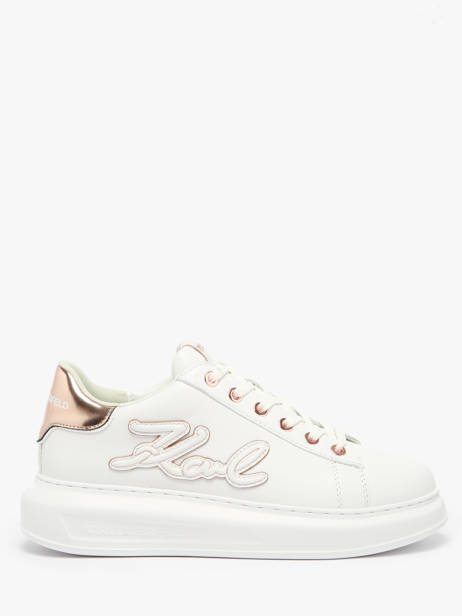 Sneakers Kapri Signiature Embossed En Cuir Karl lagerfeld Blanc women KL62511A