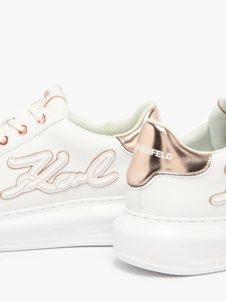 Sneakers Kapri Signiature Embossed En Cuir Karl lagerfeld Blanc women KL62511A vue secondaire 2