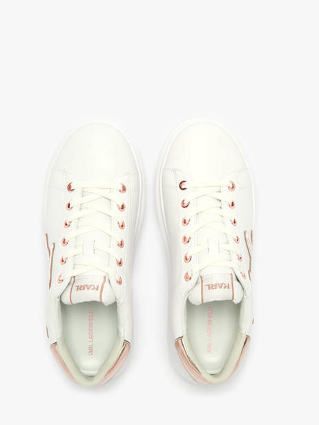 Sneakers Kapri Signiature Embossed En Cuir Karl lagerfeld Blanc women KL62511A vue secondaire 3