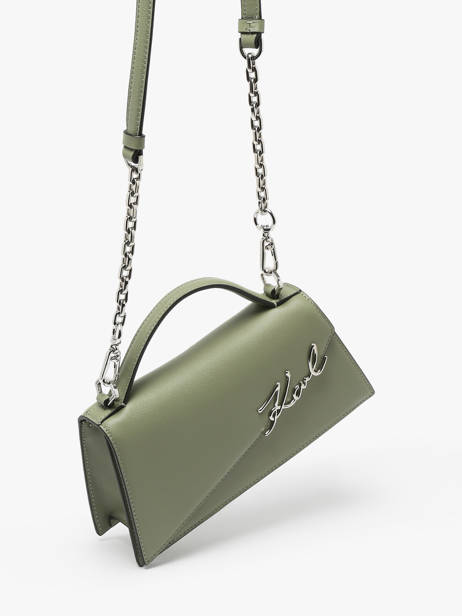 Sac Bandoulière K Signature Cuir Karl lagerfeld Vert k signature A1W30458 vue secondaire 2