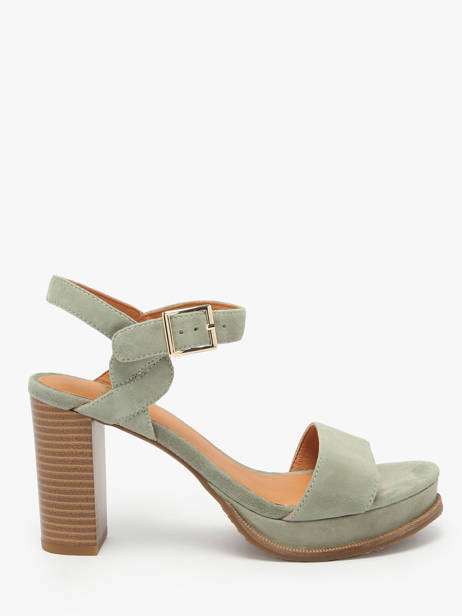 Heeled Sandals Jain In Leather Mam'zelle Green women CSG1H03