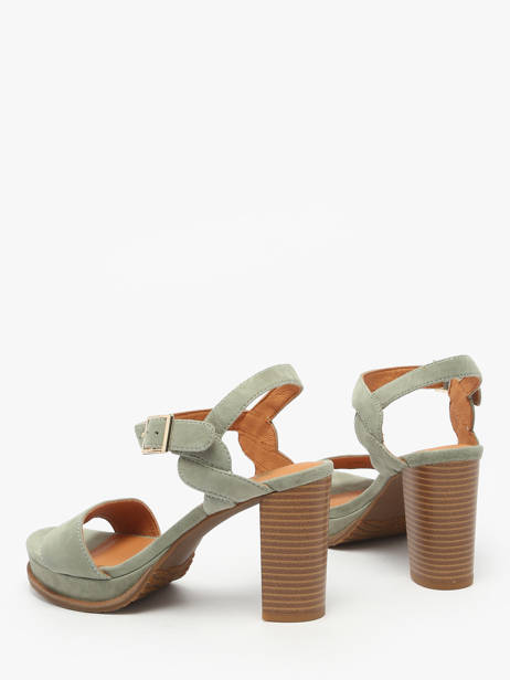 Heeled Sandals Jain In Leather Mam'zelle Green women CSG1H03 other view 2