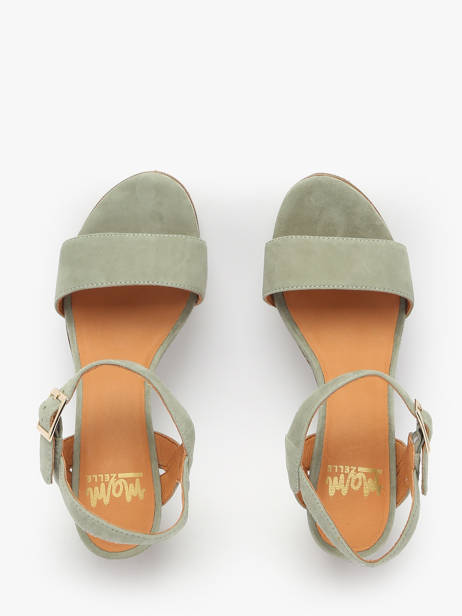 Heeled Sandals Jain In Leather Mam'zelle Green women CSG1H03 other view 3