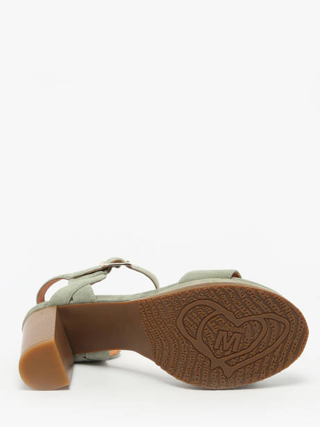 Heeled Sandals Jain In Leather Mam'zelle Green women CSG1H03 other view 4