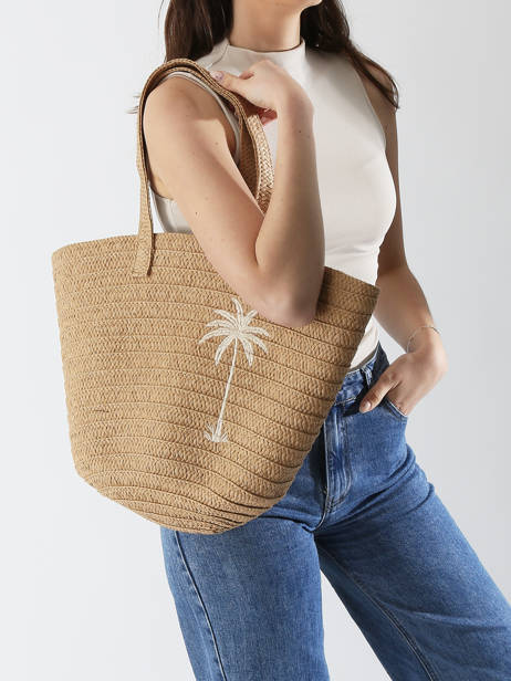 Sac Porté épaule Luisa Raphia Pieces Beige luisa 17155923 vue secondaire 1
