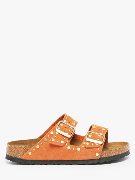 Slippers In Leather Birkenstock Orange women 1029513