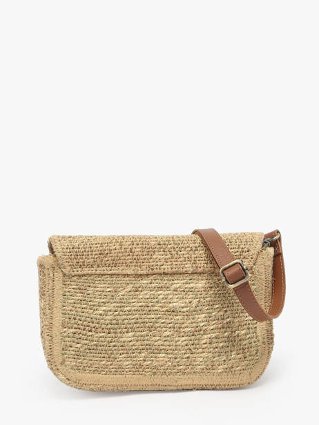 Sac Bandoulière Estival Paille Le voyage en panier Beige estival PM894 vue secondaire 3