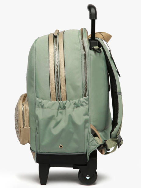 2-compartment Wheeled Schoolbag Cameleon Green vintage fantasy SR40 other view 2