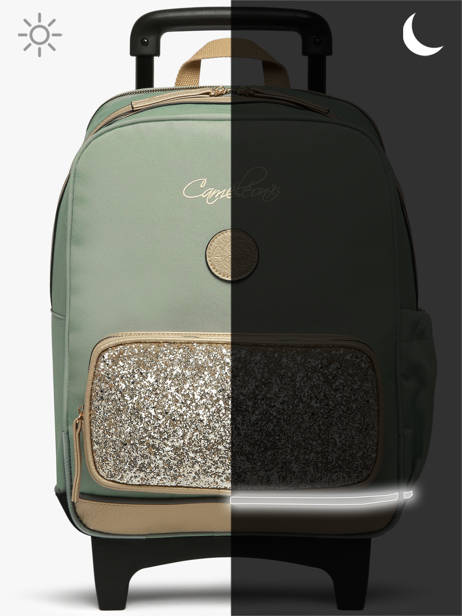 2-compartment Wheeled Schoolbag Cameleon Green vintage fantasy SR40 other view 8