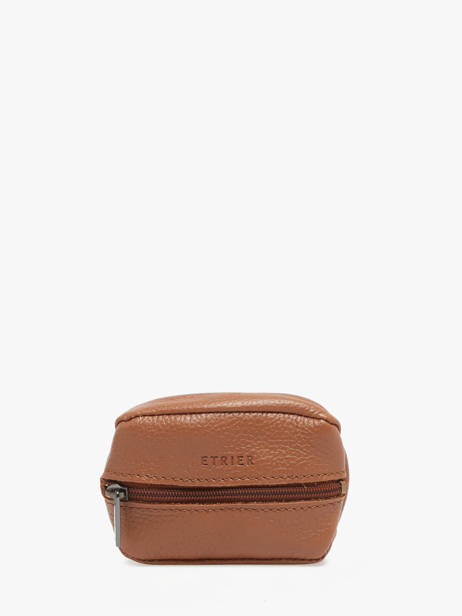 Porte-monnaie Madras Cuir Etrier Marron madras EMAD043
