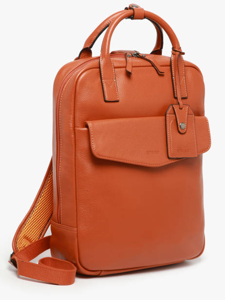 Leather Flandres Business Backpack Etrier Orange flandres EFLA8271 other view 2