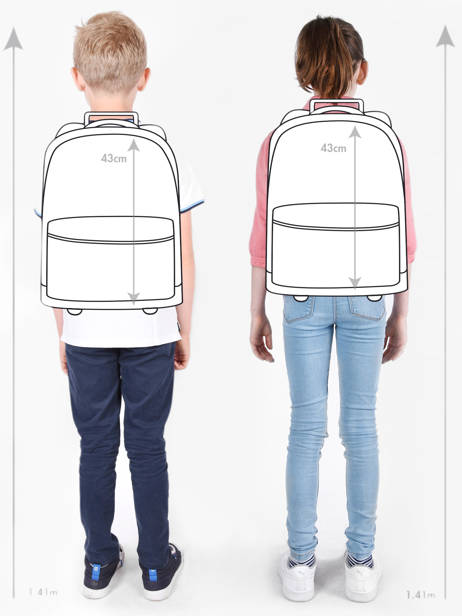 2-compartment Wheeled Schoolbag Tann's Blue les fantaisies f 73321 other view 1