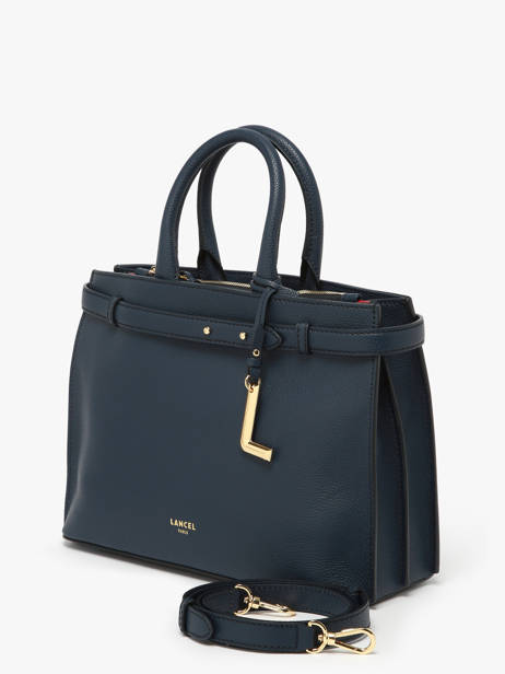 Sac PortÃ© Main Faubourg Cuir Lancel Bleu faubourg A13528 vue secondaire 1