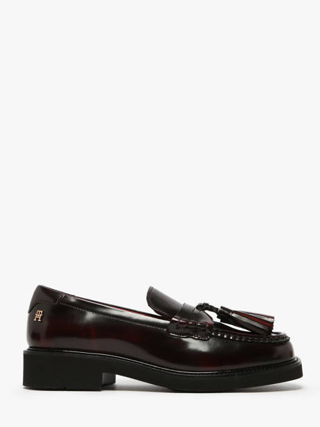 Mocassins En Cuir Tommy hilfiger Rouge women 8749XJS