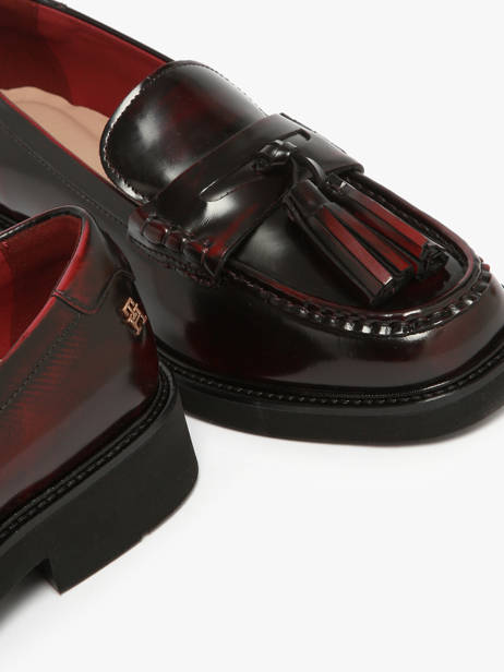 Mocassins En Cuir Tommy hilfiger Rouge women 8749XJS vue secondaire 2