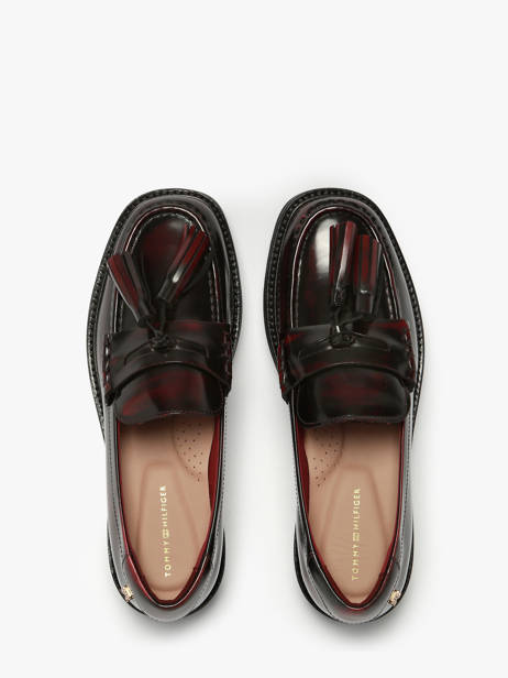 Mocassins En Cuir Tommy hilfiger Rouge women 8749XJS vue secondaire 3