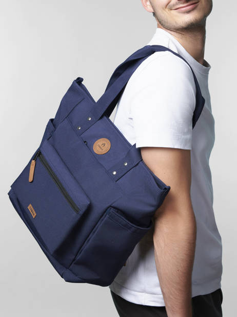 A4 Size Shoulder Bag Adventurer Recycled Polyester Cabaia Blue adventurer TOTEBAGM other view 1