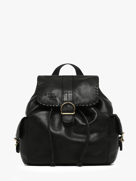Backpack Leather Basilic pepper Black utility BUTI10