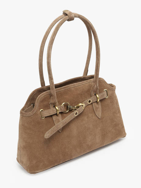 Shoulder Bag Velvet Leather Milano Beige velvet VE260610 other view 2