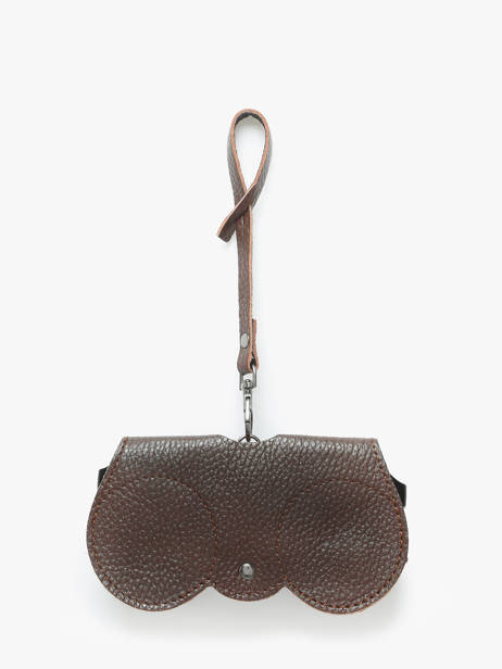Sunglass Case Leather Milano Brown caviar CA25069