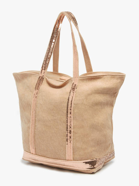 Medium Zipped Le Cabas Tote Bag Linen Sequins Vanessa bruno Beige cabas lin 31V40378 other view 2