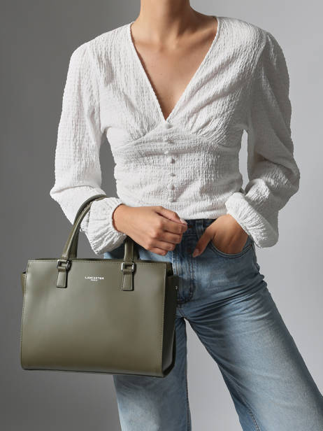 Sac Trapèze Smooth Cuir Lancaster Vert smooth 4 vue secondaire 1