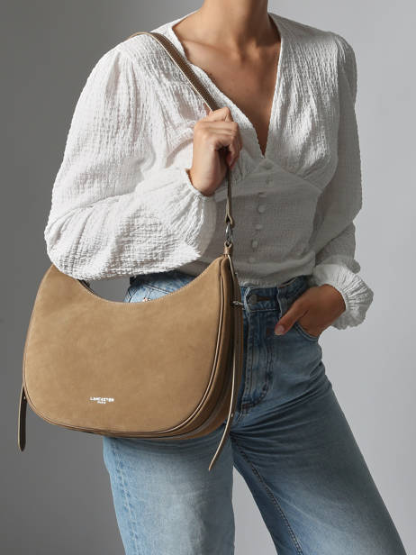 Sac Porté épaule Suede Cuir Lancaster Beige suede 82 vue secondaire 1