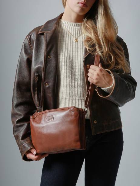 Shoulder Bag Cow Leather Basilic pepper Brown cow BCOW83 other view 1