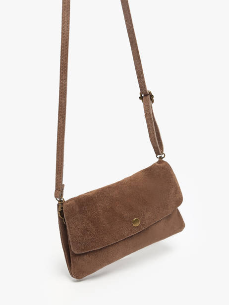 Shoulder Bag Velvet Leather Milano Brown velvet VE23067 other view 2