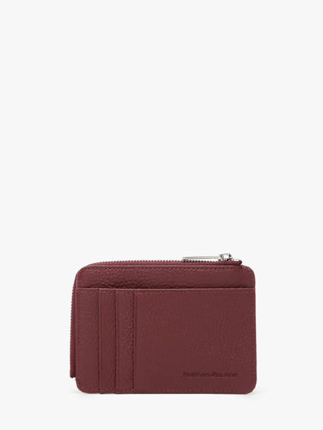 Porte-monnaie Avec Porte-cartes Cuir Nathan baume Rouge original n 217N vue secondaire 2