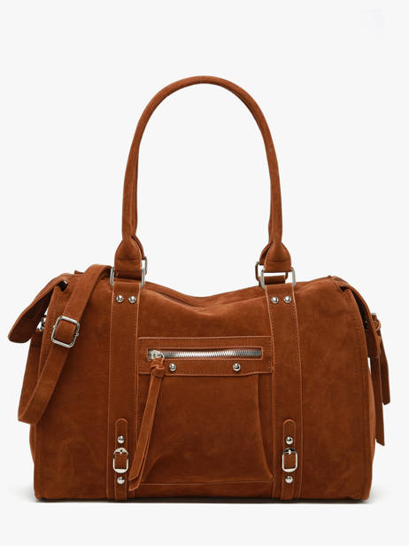 Shoulder Bag Velvet Miniprix Brown velvet F7509