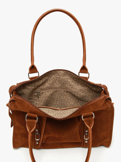Shoulder Bag Velvet Miniprix Brown velvet F7509 other view 2