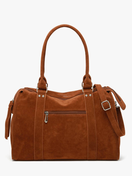 Shoulder Bag Velvet Miniprix Brown velvet F7509 other view 3