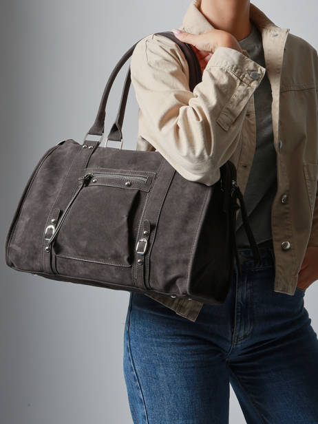 Shoulder Bag Velvet Miniprix Gray velvet F7509 other view 1