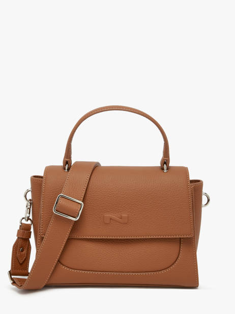 Sac Bandoulière Charlene Cuir Nathan baume Marron event 9