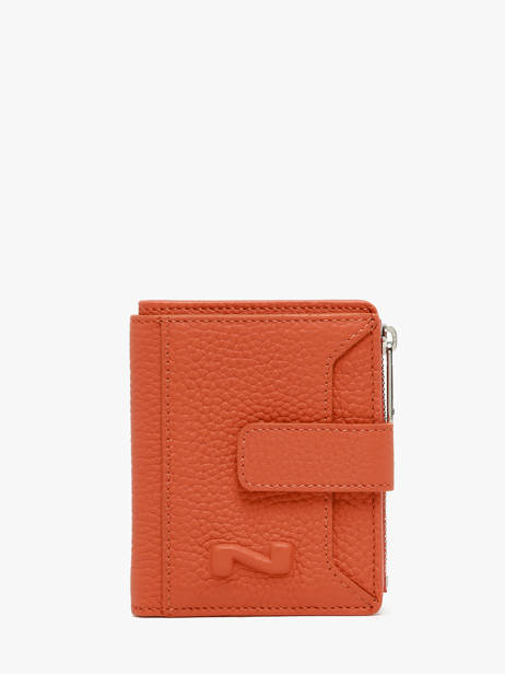 Card Holder With Coin Purse Leather Nathan baume Orange original n 102N