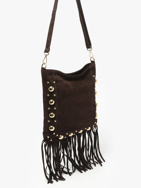 Shoulder Bag Velvet Leather Milano Brown velvet VE25061 other view 1
