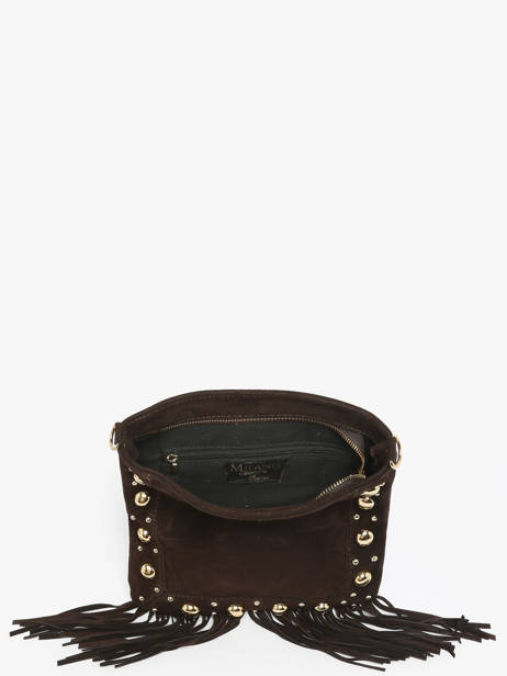 Shoulder Bag Velvet Leather Milano Brown velvet VE25061 other view 2