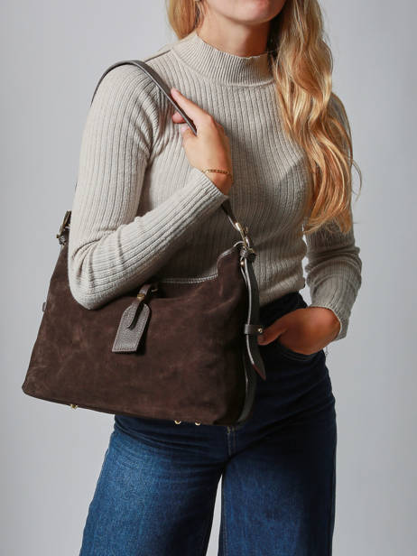 Shoulder Bag Velvet Caviar Leather Milano Brown velvet caviar VC250610 other view 1