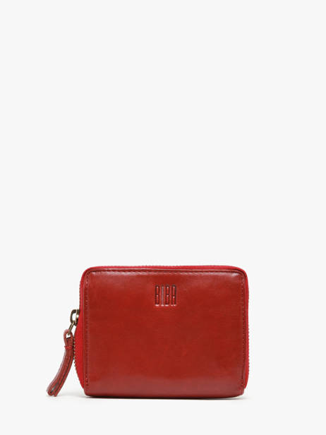 Porte-monnaie Texas Cuir Biba Rouge heritage BT11