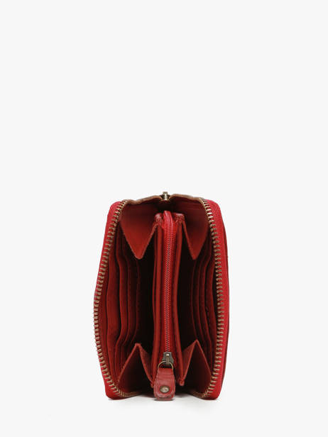 Porte-monnaie Texas Cuir Biba Rouge heritage BT11 vue secondaire 1