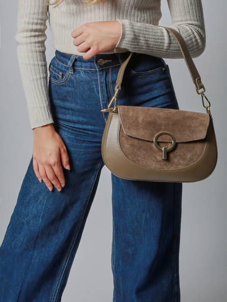 Shoulder Bag Velvet Caviar Leather Milano Brown velvet caviar VC25069 other view 1